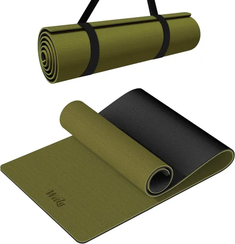 Miniatura 10 de Tapete de yoga antideslizante de TPE para mujeres y hombres, tapete de entrenamiento de doble cara de 72 x 24 pulgadas para gimnasio en casa