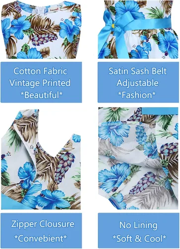 Miniatura 100 de Vestido de verano para niña, de algodón, con diseño floral