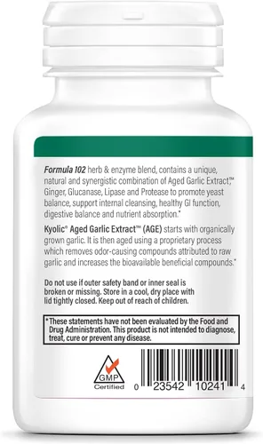 Miniatura 4 de Kyolic - Extracto de ajo envejecido fórmula 102 - Limpieza y digestión - Apoya la limpieza gastrointestinal y la función intestinal saludable*