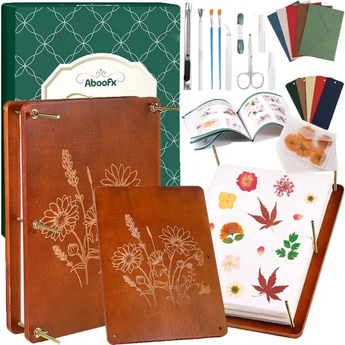 Aboofx Kit de prensa de flores, kits de manualidades de 15.7 x 11.8 pulgadas, 6 capas de madera para manualidades, flores prensadas y plantas para
