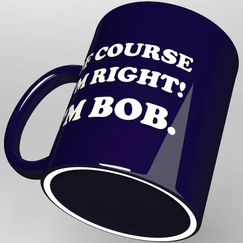 Miniatura 5 de NM NEXTMUG Taza de cerámica grabada - Of Course I'm Right, I'm Bob - Divertida taza de café de regalo de sarcasmo para amigos, compañeros de clase