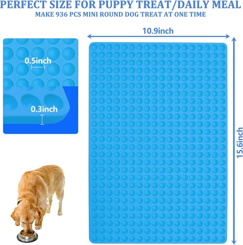 Miniatura 2 de Sidosir 2 moldes redondos de silicona de 468 cavidades para gotas de chocolate, molde para hornear golosinas para perros, moldes de caramelo de Mini