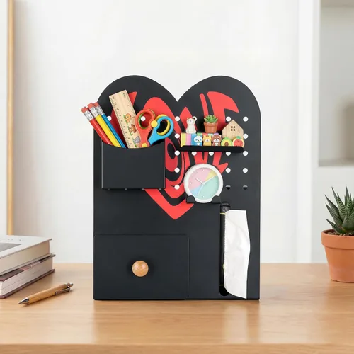Miniatura 8 de Organizador magnético de tablero perforado para escritorio de oficina, tocador de maquillaje, almacenamiento de papelería, escritorio