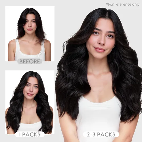 Miniatura 8 de WENNALIFE Extensiones de cabello humano real, 20 pulgadas, 3.53 onzas, color marrón chocolate, trama, cabello Remy atado a mano, extensiones