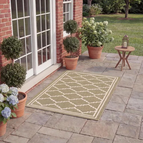Miniatura 36 de SAFAVIEH Alfombra lavable para exteriores, colección Courtyard de 2.3 x 6.7 pies, color negro y crema, no desprende pelusa y de fácil limpieza