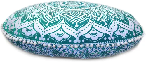Miniatura 19 de CRAFT KALA Funda de Cojín Grande de Suelo Hippie Mandala Funda de Cojín de Meditación Funda de Puf Redondo Funda de Cojín Bohemia para el Suelo