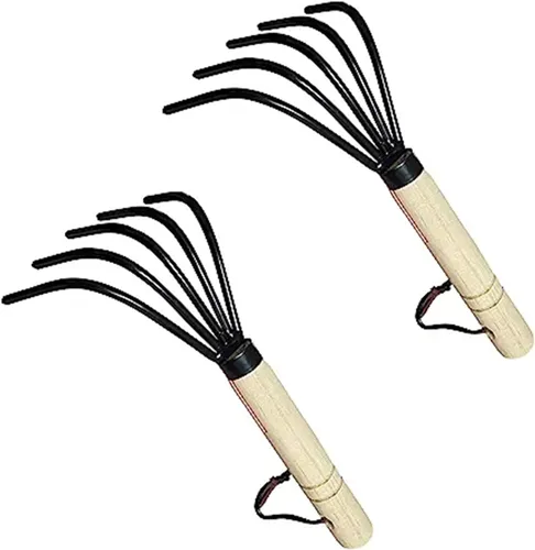 Miniatura 7 de Garden Guru - Rastrillo de mano cultivador de garra de acero de grado militar, resistente a la corrosión, garra ninja japonesa de 5 dientes, mango