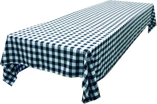 Miniatura 41 de LA Linen Mantel rectangular de poliéster Gingham a cuadros 60 por 84 pulgadas, blanco y verde oscuro