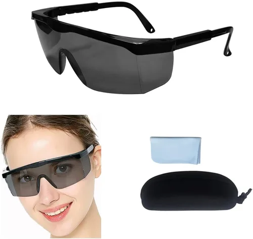 Gafas de Seguridad de Protección contra Luz UV, Gafas Protectoras de Bloqueo de Luz Azul UVC 400, Lentes Ansi Z87 con Patillas Ajustables, Gafas de