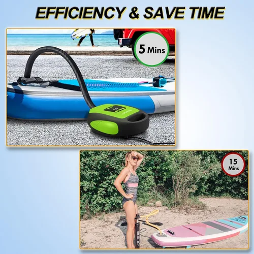 Miniatura 7 de Bomba eléctrica portátil para tabla de remo kosmegal, bomba SUP para tabla de remo, compresor de aire de 20 PSI con apagado automático, función