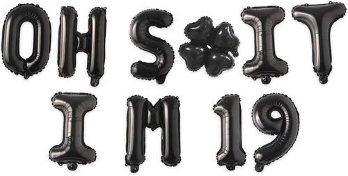 Miniatura 38 de Globos de látex de 16 pulgadas con texto en inglés "Oh I'm 14" Black Hallo Fourteen Cheers to 14 Years Old Theme Decor for Man Woman Happy 14th