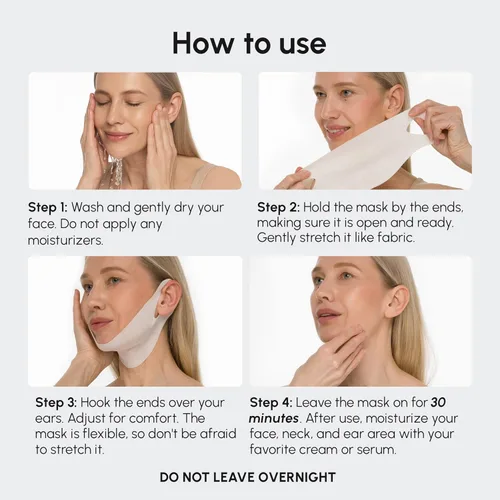 Miniatura 10 de Máscara de elevación V Line de MAREE con ácido hialurónico – Máscara facial profunda de colágeno para mujeres – Máscaras faciales moldeadoras