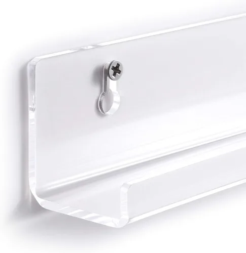 Miniatura 3 de NIUBEE Estante para discos de vinilo transparente para montaje en pared, paquete de 6, soporte para álbumes de discos de acrílico para mostrar tu