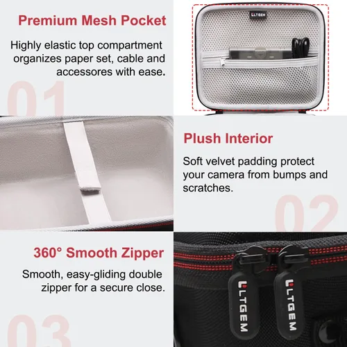 Miniatura 4 de LTGEM - Funda de impresora portátil compatible con Canon Selphy CP1500/CP1300 impresora fotográfica compacta, bolsa de almacenamiento de viaje