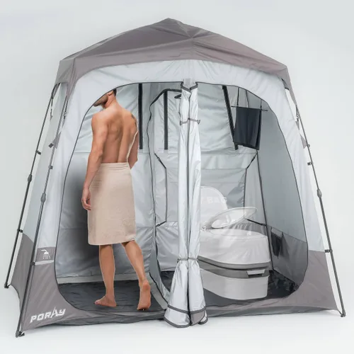 Miniatura 13 de Porayhut Camping Shower Tent Deluxe Changing Room Easy Set Up Privacy Shelter,Large Toilet Tent with Floor Drain Design for Beach, Camping,Hiking
