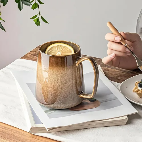 Miniatura 5 de Taza de café grande de cerámica de 24 onzas con asa, taza de café vintage, taza de té extra grande para oficina y hogar, apta para lavavajillas