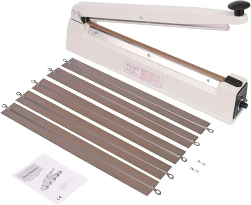 Miniatura 9 de Sellador de impulso comercial de 12 pulgadas - Máquina de sellado térmico manual con tira de 0.118 in, cuerpo de aluminio para envases de plástico