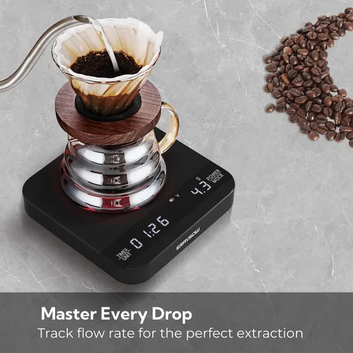 Miniatura 6 de Báscula de café con temporización automática, mini báscula recargable de espresso con temporizador, báscula de alta precisión de 2kg/0.1g