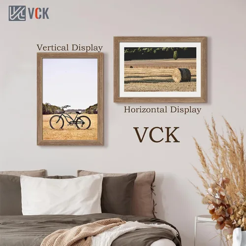 Miniatura 301 de VCK Marcos para póster de madera maciza de 22.375 x 34 pulgadas, marco de fotos A1 negro con montaje en pared, paquete de 3