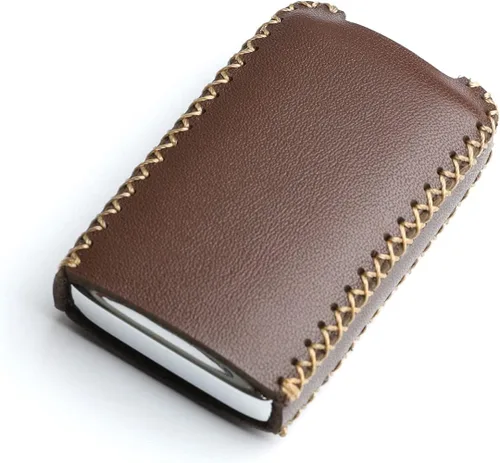 Miniatura 3 de Funda de cuero para Mazda 3 Hatchback CX-5 CX-30 CX-9, llavero inteligente de 4 botones, con cadena (Marrón)