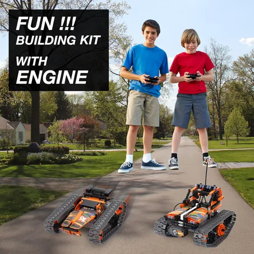Miniatura 2 de BIRANCO. STEM - Kit de construcción de control remoto 3 en 1 RC Tracked Racer/Tank/Robot Engineering Toys, juego de construcción científica, auto