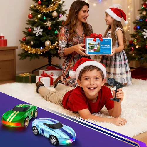 Miniatura 6 de Auto de Deriva RC, 1/64 Mini Autos RC de Deriva 4WD Micro Auto de Control Remoto con Luces LED e Interruptor de Velocidad, Juguetes de Autos Ideales