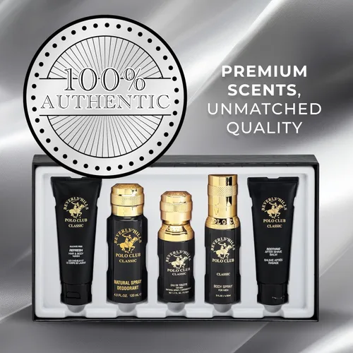 Miniatura 6 de Beverly Hills Polo Club BHPC Colonia Juego de Regalo de 5 Piezas para Hombre Eau de Toillete, Desodorante, Gel de Ducha, Jabón Corporal, Fragancia