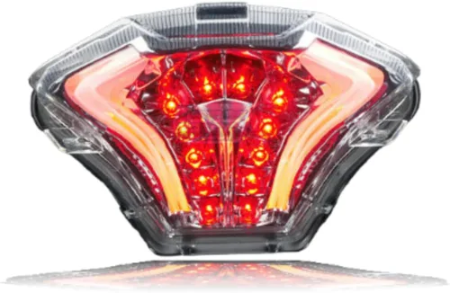 Miniatura 2 de CLARO Color FIT YAMAHA MT03 MT-25 MT-07 FZ-07 YZF-R3 YZF-R25 MX King 150 Señales de giro de luz trasera con guía de luz e-Mark encendido
