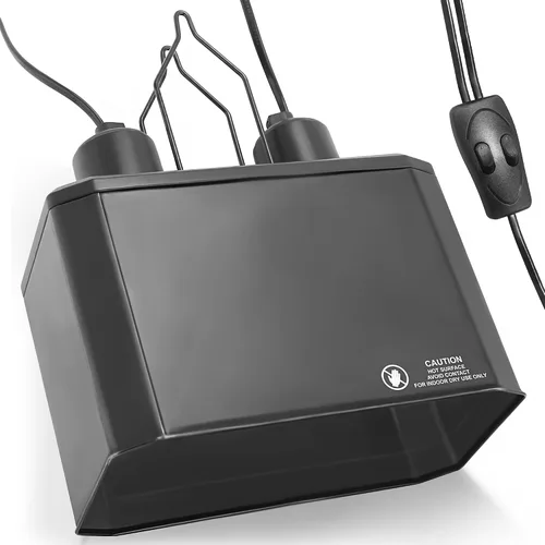 Lámpara de cúpula profunda 2 en 1 para reptil, lámpara de iluminación de calor de reptiles con encendido/apagado individual para terrarios de vidrio