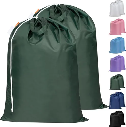 Miniatura 22 de Polecasa Bolsa de lavandería extra grande y resistente con asas duraderas y cierre de cordón, 28 x 36 pulgadas, bolsas de almacenamiento duraderas