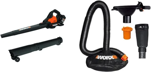 Miniatura 8 de Worx Soplador de hojas inalámbrico de 40 V con batería y cargador, soplador 3 en 1 para césped con aspiradora y trituradora, soplador de hojas