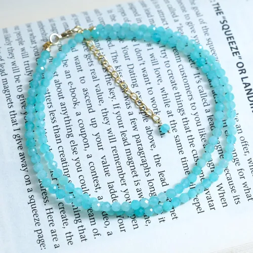 Miniatura 28 de Gempires - Collar de cuentas de piedras naturales hechas a mano, joyería de cristal hipoalergénica de 20 pulgadas, chapado en oro, joyería de moda