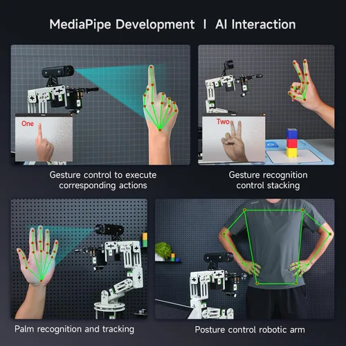 Miniatura 5 de Yahboom 6DOF Kit de brazo robótico de programación 3D, agarre adaptativo 3D, inteligencia incorporada, modelo de IA grande para ingenieros mecánicos