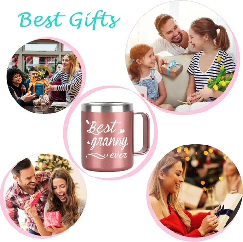 Miniatura 3 de Regalos para el Día de la Madre para la abuela – Taza aislada de acero inoxidable con asa, taza de 12 onzas para cumpleaños de nieta, nieto, nieto