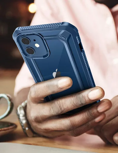 Miniatura 8 de SupCase Unicorn Beetle EXO Series - Funda para iPhone 12 / iPhone 12 Pro (versión 2020) de 6.1 pulgadas, funda protectora híbrida transparente Azul