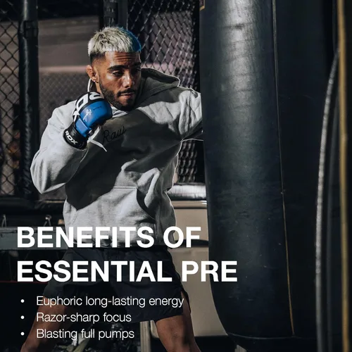 Miniatura 5 de RAW Essential - Polvo preentrenamiento (Uva) - Suplemento deportivo de Chris Bumstead para hombres y mujeres - Polvo energético preentrenamiento