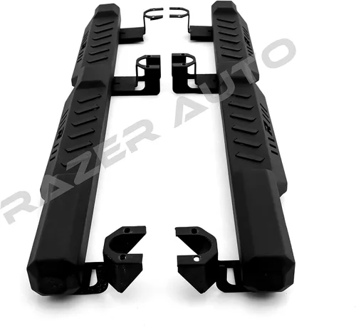 Miniatura 5 de Guardia lateral Razer para puerta Jeep Wrangler 07-17 con textura placa protectora negra con peldaño de 4 escalones, Negro
