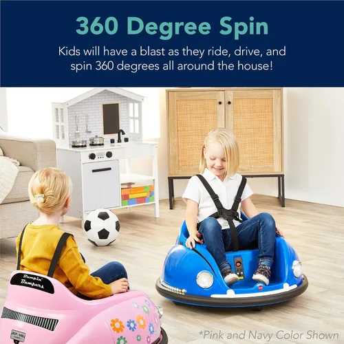 Miniatura 3 de Best Choice Products Auto Eléctrico Ride On Bumper Car Bumpin de 6V para Niños, 1.5 - 6 Años, Control Remoto para Padres, Giro de 360 Grados, Luces