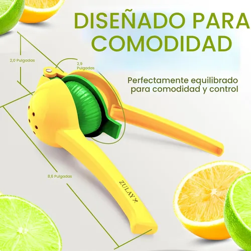 Miniatura 5 de Zulay Kitchen Exprimidor de Limón 2 en 1 de Metal - Exprimidor de Mano Resistente de Máxima Extracción que Obtiene Hasta la Última Gota - Exprimidor