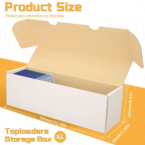 Miniatura 2 de Caja de almacenamiento de tarjetas coleccionables para toploader, caja de almacenamiento de tarjetas de béisbol, 6 cajas de almacenamiento