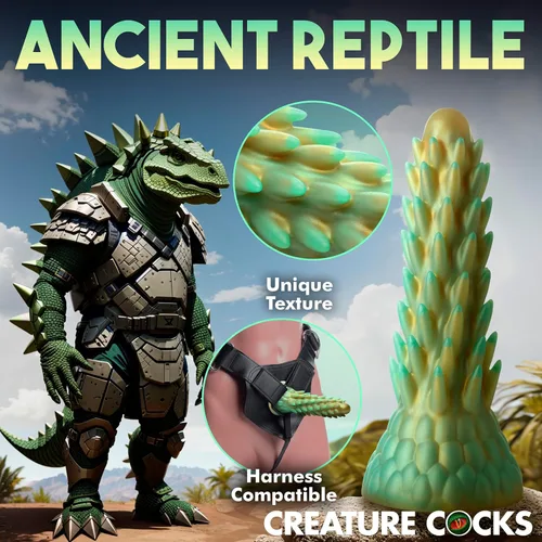 Miniatura 3 de CREATURE COCKS Consolador de silicona para reptiles puntiagudos para hombres, mujeres y parejas. Firme y flexible, base de succión fuerte
