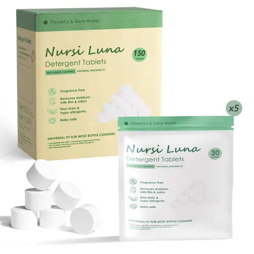 Miniatura 8 de Nursi Luna Tabletas de Detergente para Lavavajillas de Biberones de Todas las Marcas, 90 Unidades Fórmula Suave Tabletas de Detergente