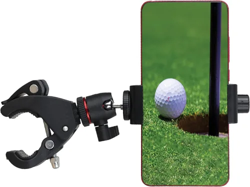 Miniatura 10 de Phone Holder with Clamp for Golf Cart Universal Phone Mount Holder for Bicycle, Wheelchair, Stroller Mic Stand Phone Holder