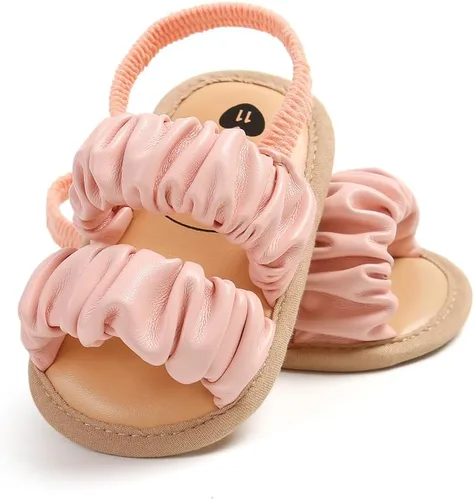 Miniatura 4 de Timatego Sandalias de verano para bebés y niñas con suela suave de flores, zapatos de vestir para cuna, recién nacidos, para recién nacidos