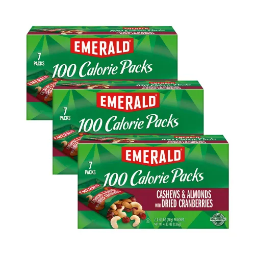 Miniatura 11 de Emerald Nueces anacardos y almendras con arándanos secos, 7 unidades (paquete de 1) Paquetes individuales de 100 calorías de mezcla de nueces