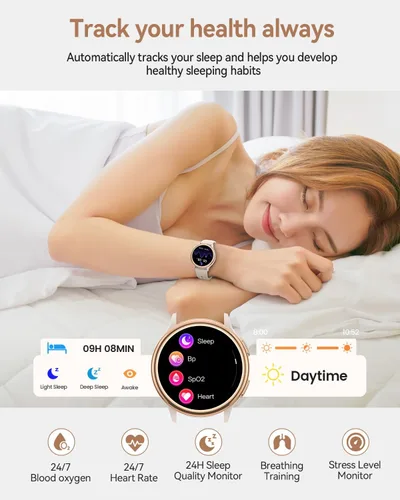 Miniatura 3 de Relojes inteligentes para mujer (respuestahacer llamadas), monitor de actividad de pantalla AMOLED de 1.27 pulgadas con monitor de frecuencia