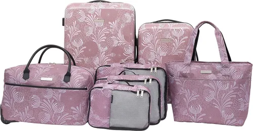 Travelers Club Bella Caronia Deluxe - Juego de equipaje y accesorios de viaje unisex de 20 pulgadas, 3 piezas o 7 piezas Selva