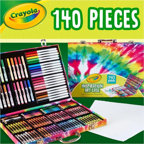 Miniatura 8 de Estuche de Arte Crayola Inspiration - Juego de Colorear Tie-Dye (140 piezas), Set de Suministros de Arte para Niños, Kit de Dibujo de Viaje, Regalo
