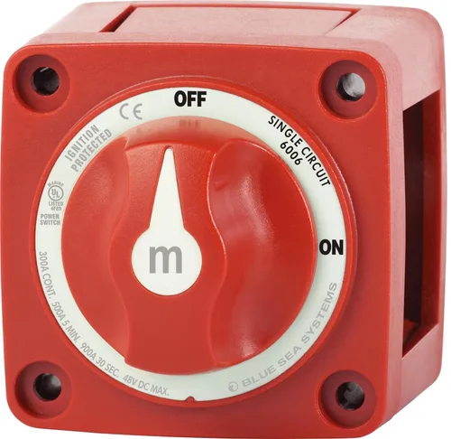 Miniatura 11 de Blue Sea Systems 6006 interruptor aislador de batería serie m ON/OFF con llave de bloqueo, rojo