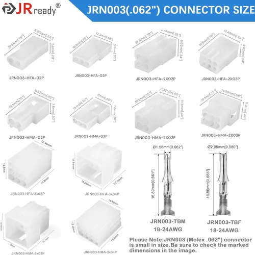 Miniatura 3 de JRready ST6480 Kit de clavijas de conector eléctrico de 2, 3, 4, 6, 9 y 12 pines con herramienta extractora de terminales de crimpado. 160 juegos.